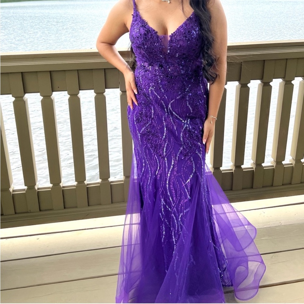 Boutique Lace Sequin Prom Dress